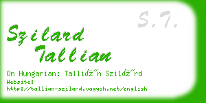 szilard tallian business card